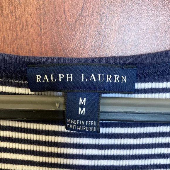 RALPH LAUREN Pima Cotton Sundress Sleeveless Striped Pony Logo Size Medium - Picture 5 of 7